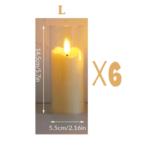 Set van 6 LED Vlamloze Kaarsen – Flikkerende Elektrische Theelichtjes voor Decoratie