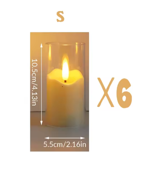 Set van 6 LED Vlamloze Kaarsen – Flikkerende Elektrische Theelichtjes voor Decoratie