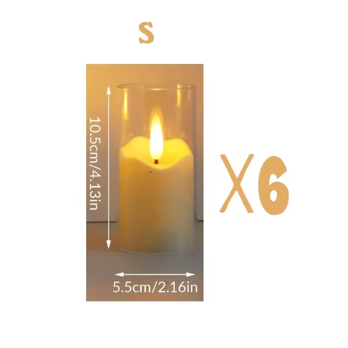 Set van 6 LED Vlamloze Kaarsen – Flikkerende Elektrische Theelichtjes voor Decoratie