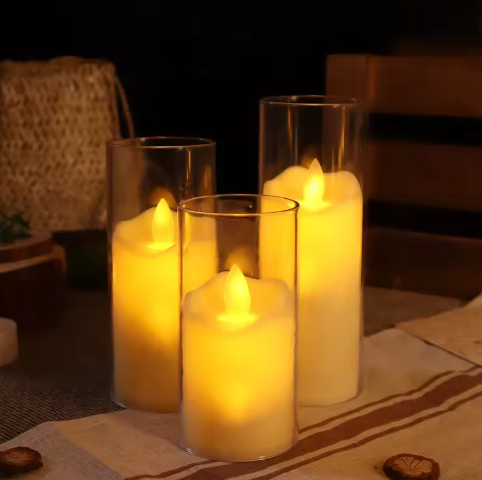 Set van 6 LED Vlamloze Kaarsen – Flikkerende Elektrische Theelichtjes voor Decoratie