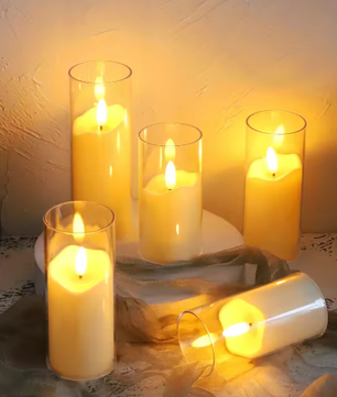 Set van 6 LED Vlamloze Kaarsen – Flikkerende Elektrische Theelichtjes voor Decoratie