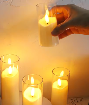Set van 6 LED Vlamloze Kaarsen – Flikkerende Elektrische Theelichtjes voor Decoratie