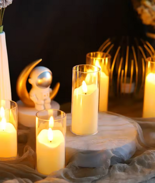 Set van 6 LED Vlamloze Kaarsen – Flikkerende Elektrische Theelichtjes voor Decoratie