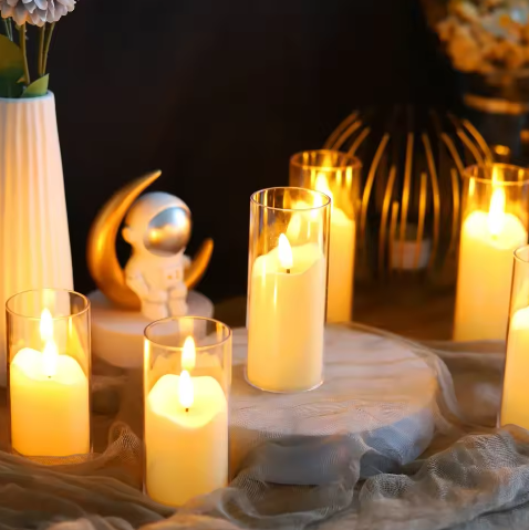 Set van 6 LED Vlamloze Kaarsen – Flikkerende Elektrische Theelichtjes voor Decoratie