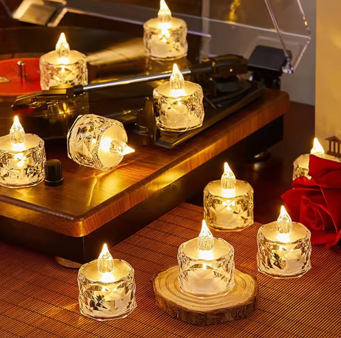 LED Kristal Kaarslamp – Vlamloze Decoratieve Kaars met Warm Licht