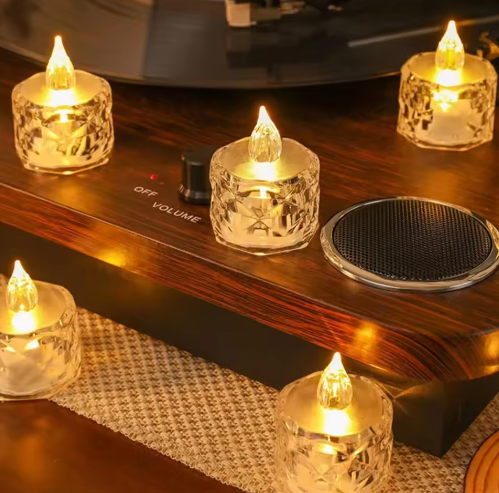 LED Kristal Kaarslamp – Vlamloze Decoratieve Kaars met Warm Licht