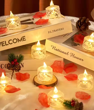 LED Kristal Kaarslamp – Vlamloze Decoratieve Kaars met Warm Licht