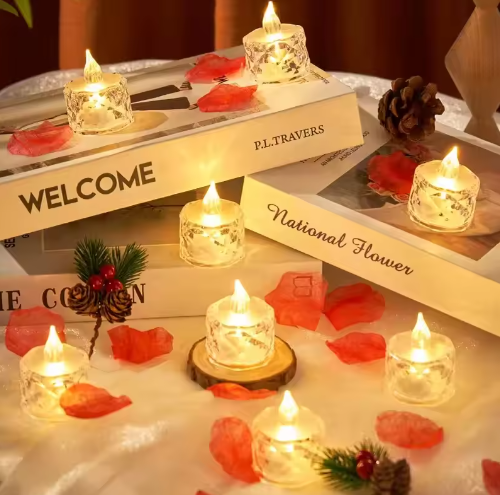 LED Kristal Kaarslamp – Vlamloze Decoratieve Kaars met Warm Licht