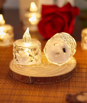 LED Kristal Kaarslamp – Vlamloze Decoratieve Kaars met Warm Licht