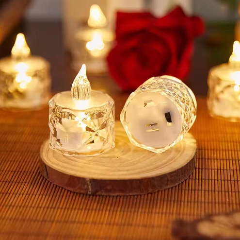 LED Kristal Kaarslamp – Vlamloze Decoratieve Kaars met Warm Licht