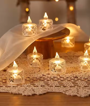 LED Kristal Kaarslamp – Vlamloze Decoratieve Kaars met Warm Licht