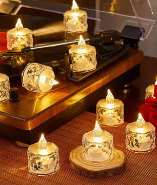 LED Kristal Kaarslamp – Vlamloze Decoratieve Kaars met Warm Licht