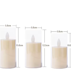 LED Vlamloze Kaarslamp – Batterij Aangedreven Sfeerverlichting voor Decoratie