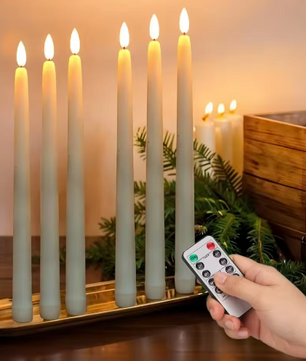 LED Taper Kaarsen Set – Vlamloze Kandelaars met Afstandsbediening