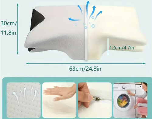 Ergonomisch Vlinder Nekkussen van Traagschuim – Orthopedisch Slaapkussen