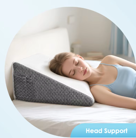 Ergonomisch Wigkussen van Traagschuim – Driehoekig Rug- en Slaapkussen