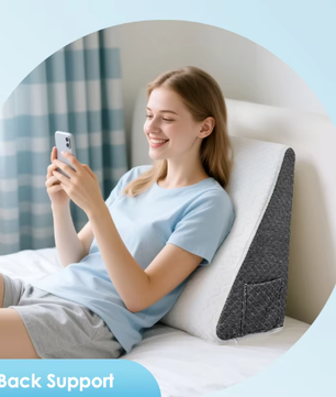 Ergonomisch Wigkussen van Traagschuim – Driehoekig Rug- en Slaapkussen