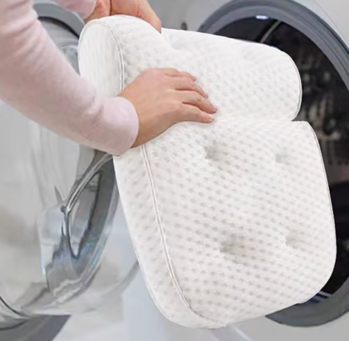 3D Mesh Badkussen met Zuignappen – Ergonomische Badhoofdsteun