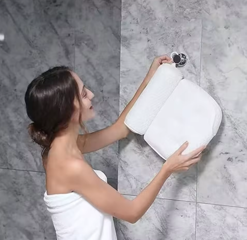 3D Mesh Badkussen met Zuignappen – Ergonomische Badhoofdsteun