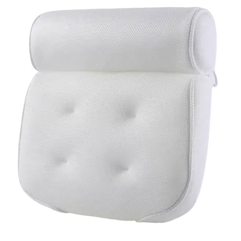 3D Mesh Badkussen met Zuignappen – Ergonomische Badhoofdsteun