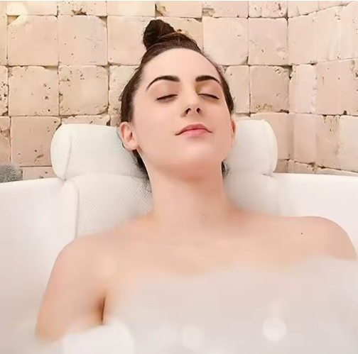 3D Mesh Badkussen met Zuignappen – Ergonomische Badhoofdsteun