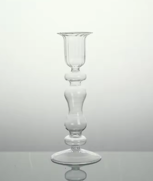 Glazen Kaarshouder – Moderne Kandelaars voor Tafel, Decoratieve Kaarsenhouder en Droge Bloem Vaas