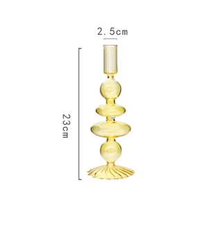 Glazen Kaarshouder – Moderne Kandelaars voor Tafel, Decoratieve Kaarsenhouder en Droge Bloem Vaas