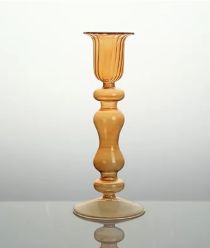 Glazen Kaarshouder – Moderne Kandelaars voor Tafel, Decoratieve Kaarsenhouder en Droge Bloem Vaas