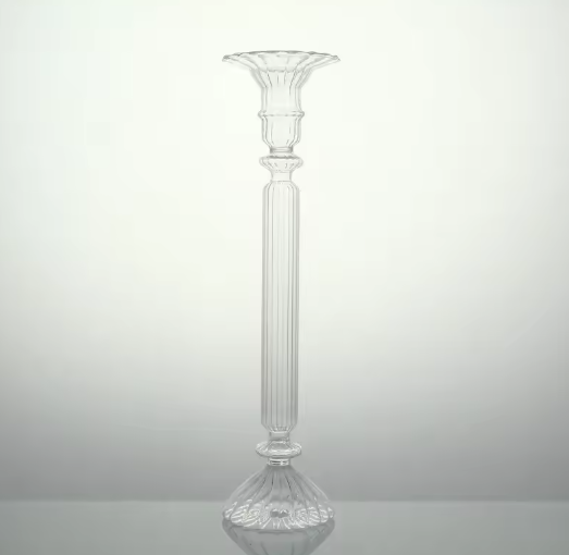 Glazen Kaarshouder – Moderne Kandelaars voor Tafel, Decoratieve Kaarsenhouder en Droge Bloem Vaas