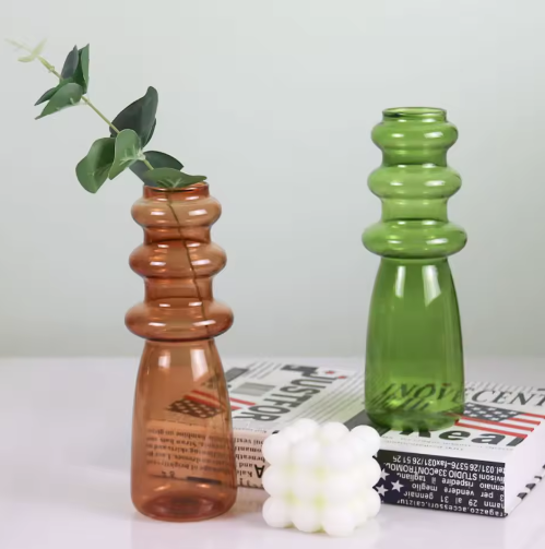 Scandinavische Glazen Vaas – Decoratieve Bloemenvaas voor Woonkamer en Interieur