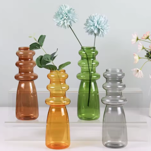 Scandinavische Glazen Vaas – Decoratieve Bloemenvaas voor Woonkamer en Interieur