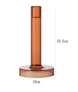 Transparante Glazen Kaarshouder – Verticale Kandelaar voor Tafel Decoratie