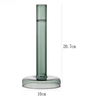 Transparante Glazen Kaarshouder – Verticale Kandelaar voor Tafel Decoratie