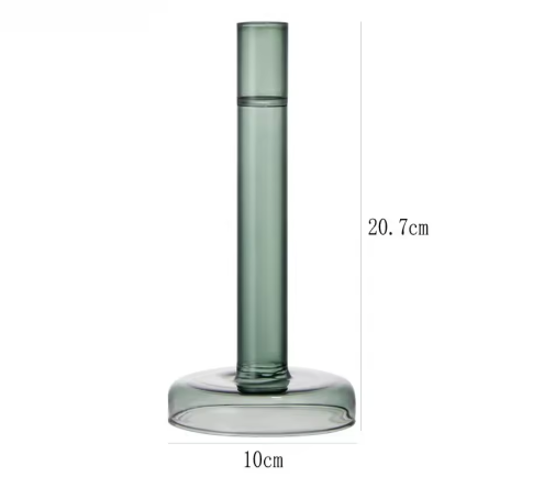 Transparante Glazen Kaarshouder – Verticale Kandelaar voor Tafel Decoratie