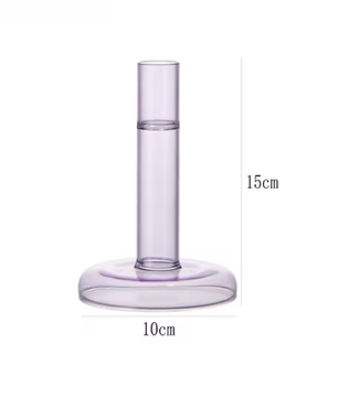 Transparante Glazen Kaarshouder – Verticale Kandelaar voor Tafel Decoratie