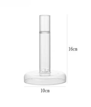 Transparante Glazen Kaarshouder – Verticale Kandelaar voor Tafel Decoratie