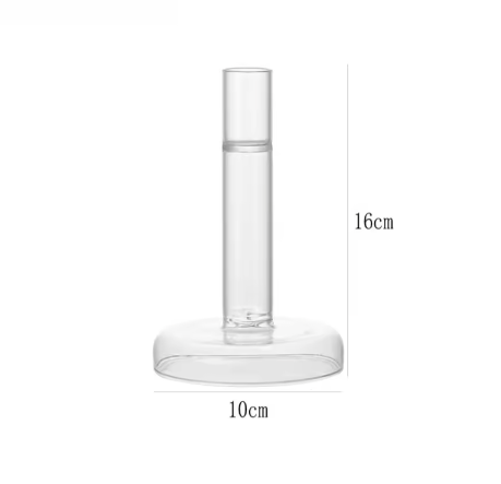 Transparante Glazen Kaarshouder – Verticale Kandelaar voor Tafel Decoratie