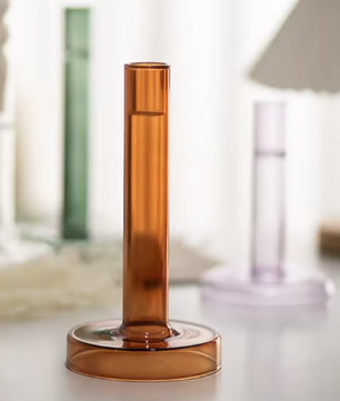 Transparante Glazen Kaarshouder – Verticale Kandelaar voor Tafel Decoratie