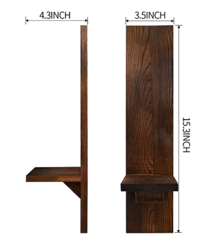 Set van 2 Houten Wandkaarsenhouders – Rustieke Muur Kandelaars voor Woonkamer Decoratie