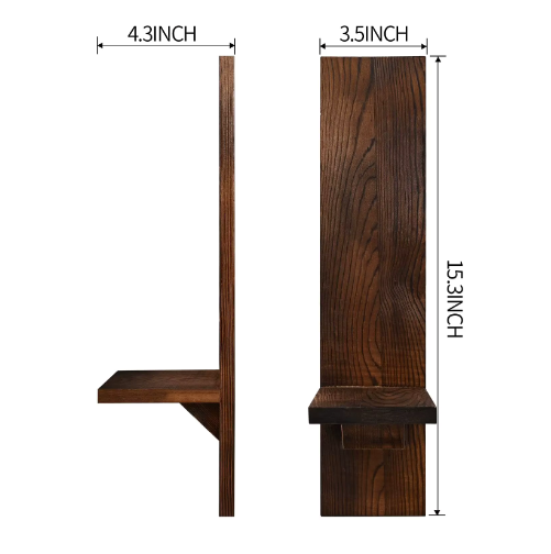 Set van 2 Houten Wandkaarsenhouders – Rustieke Muur Kandelaars voor Woonkamer Decoratie