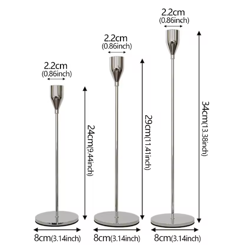 Hoge Kandelaar met Voet – Metalen Kaarsenhouder voor Tafel Decoratie