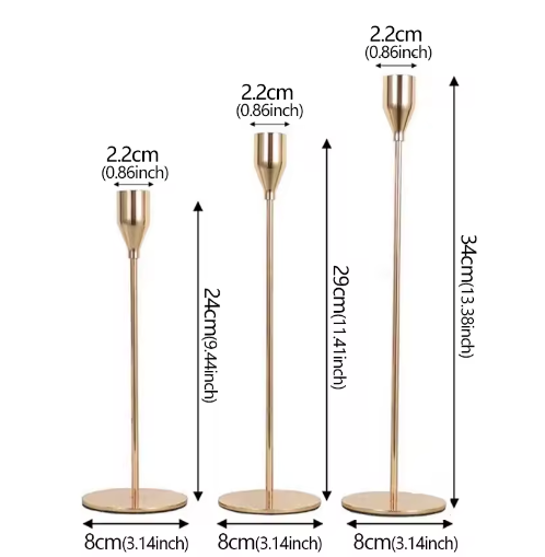 Hoge Kandelaar met Voet – Metalen Kaarsenhouder voor Tafel Decoratie
