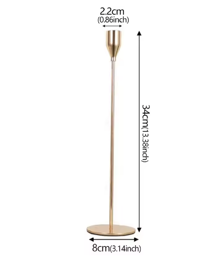 Hoge Kandelaar met Voet – Metalen Kaarsenhouder voor Tafel Decoratie