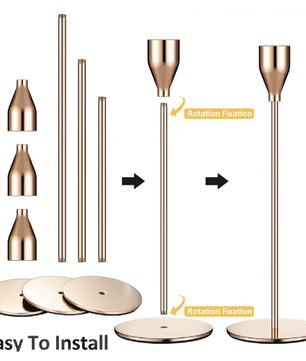 Hoge Kandelaar met Voet – Metalen Kaarsenhouder voor Tafel Decoratie