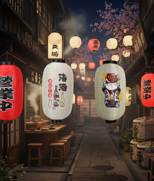 Japanse Hangende Lantaarn – Traditionele Decoratieve Lamp voor Restaurant en Interieur