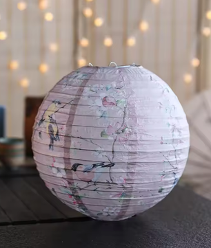 Ronde Papieren Lantaarn met Bloemenprint – Decoratieve Festival en Feest Lantaarn