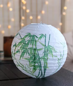 Ronde Papieren Lantaarn met Bloemenprint – Decoratieve Festival en Feest Lantaarn