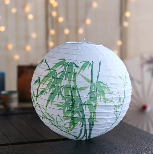 Ronde Papieren Lantaarn met Bloemenprint – Decoratieve Festival en Feest Lantaarn