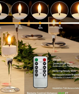 Oplaadbare LED Theelichtjes Set van 6 – Vlamloze Kaarsen met Afstandsbediening en Laadstation