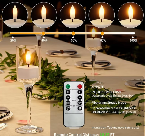 Oplaadbare LED Theelichtjes Set van 6 – Vlamloze Kaarsen met Afstandsbediening en Laadstation
